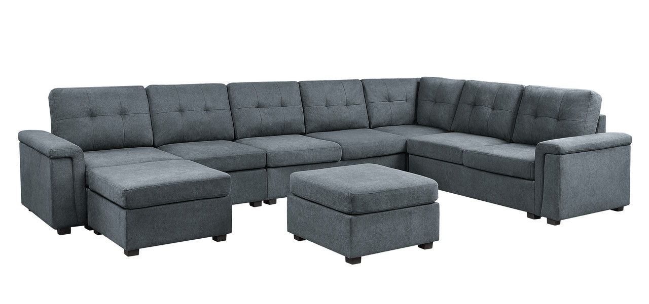 Isla - Fabric Sectional Sofa With Ottoman