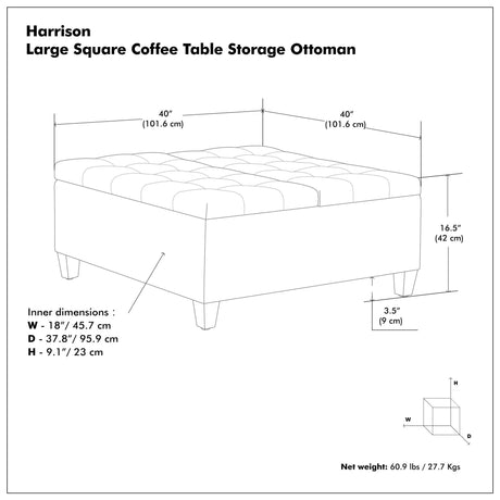 Harrison - Upholstered Coffee Table Storage Ottoman - view 113