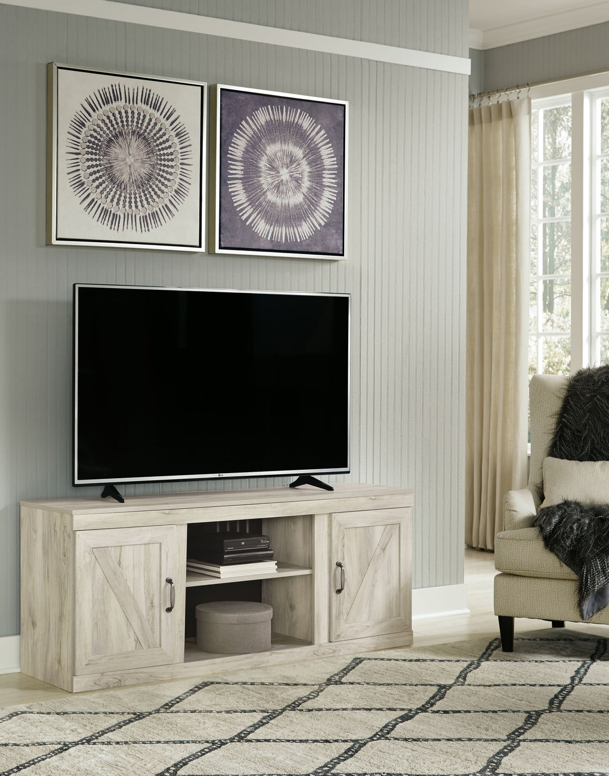 Bellaby - 4-Piece Entertainment Center - Whitewash