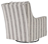 Kambria - Swivel Glider Accent Chair - Ivory / Black