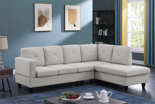 Santiago - Linen Sectional Sofa With Right Facing Chaise by Lilola Home | Bel Furniture