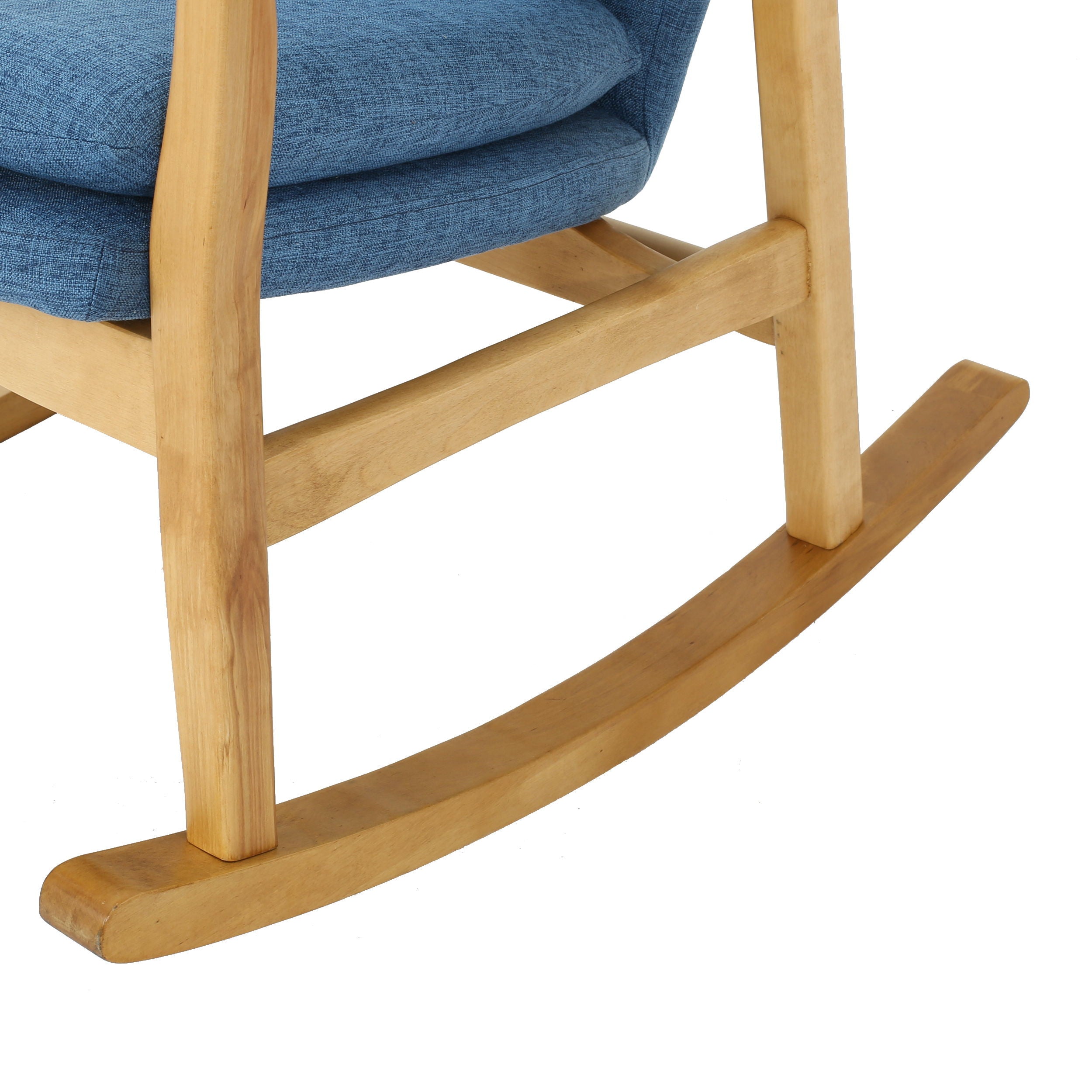 Elegant Solid Wood Rocking Chair With Linen Cushion