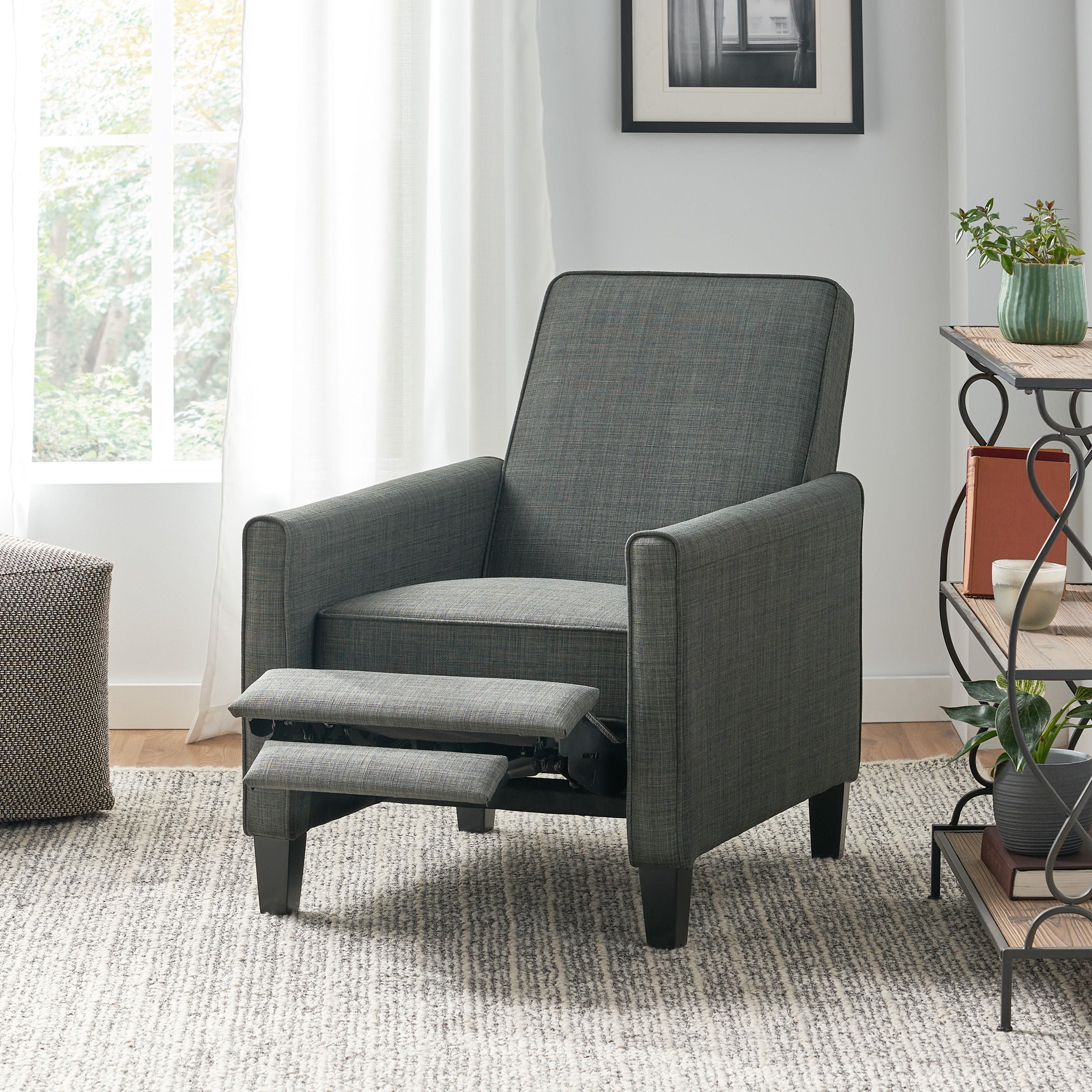 Linen Push Back Chair For Elegant Home