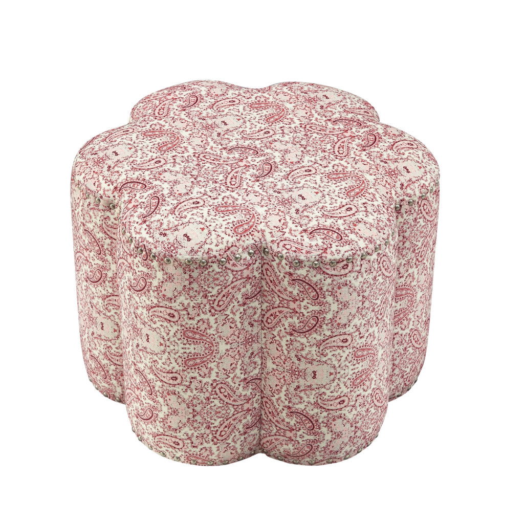 Linen Specialty Ottoman - Red