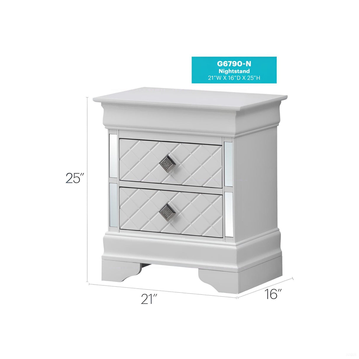 Accent Nightstand - Silver Champagne