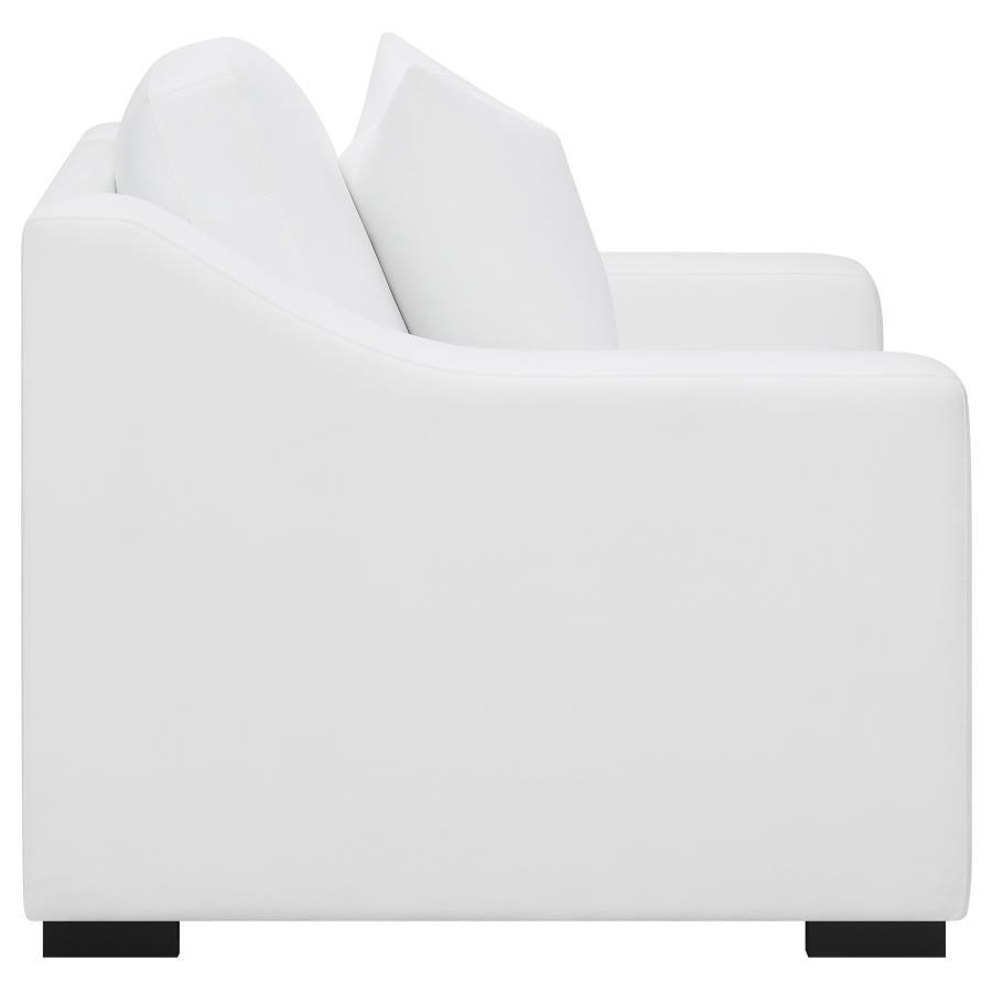 Ashlyn - Upholstered Sloped Arm Accent Chair - White by CoasterElevations | Bel Furniture