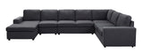Hayden - Linen 7 Seat Reversible Modular Sectional Sofa Chaise by Lilola Home | Bel Furniture