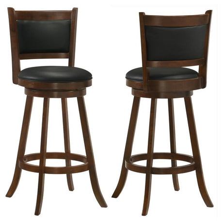 Broxton - Upholstered Swivel Stools (Set of 2) Black 17.5"W x 19.25"D x 44"H by CoasterEssence | Bel Furniture