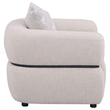 Jeanette - Fabric Upholstered Round Arm Accent Chair - Beige