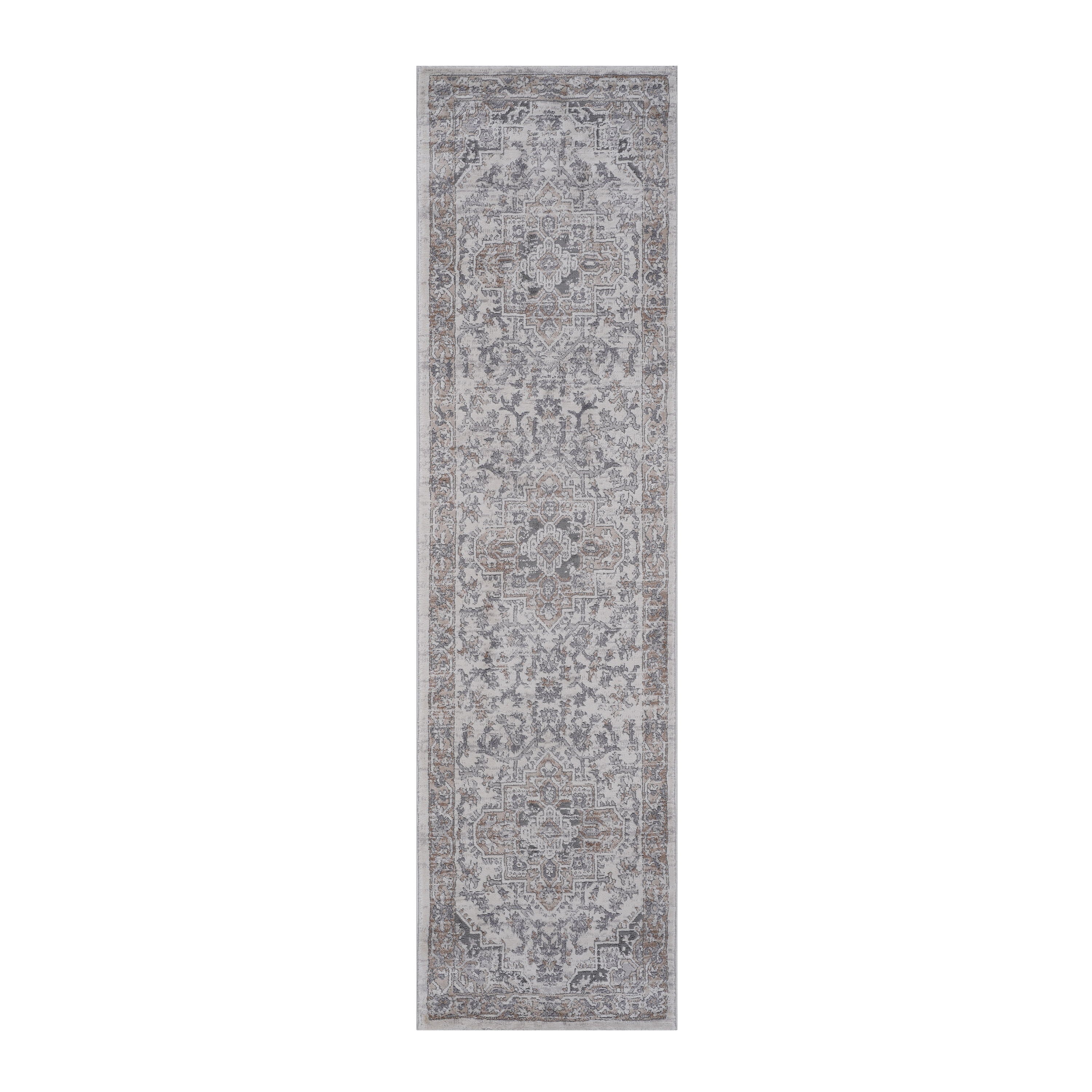 Marfi - 2' x 8' Oriental Non-Shedding Stylish And Stain Resistant Area Rug - Ivory / Beige