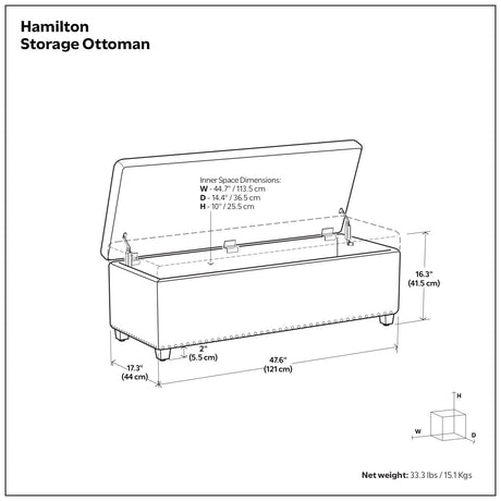 Hamilton - Upholstered Storage Ottoman - view 42