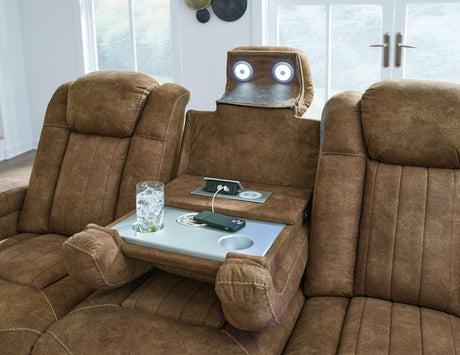Wolfridge - Brindle - Power Reclining Sofa With Adj Headrest by Signature Design by Ashley® | Bel Furniture