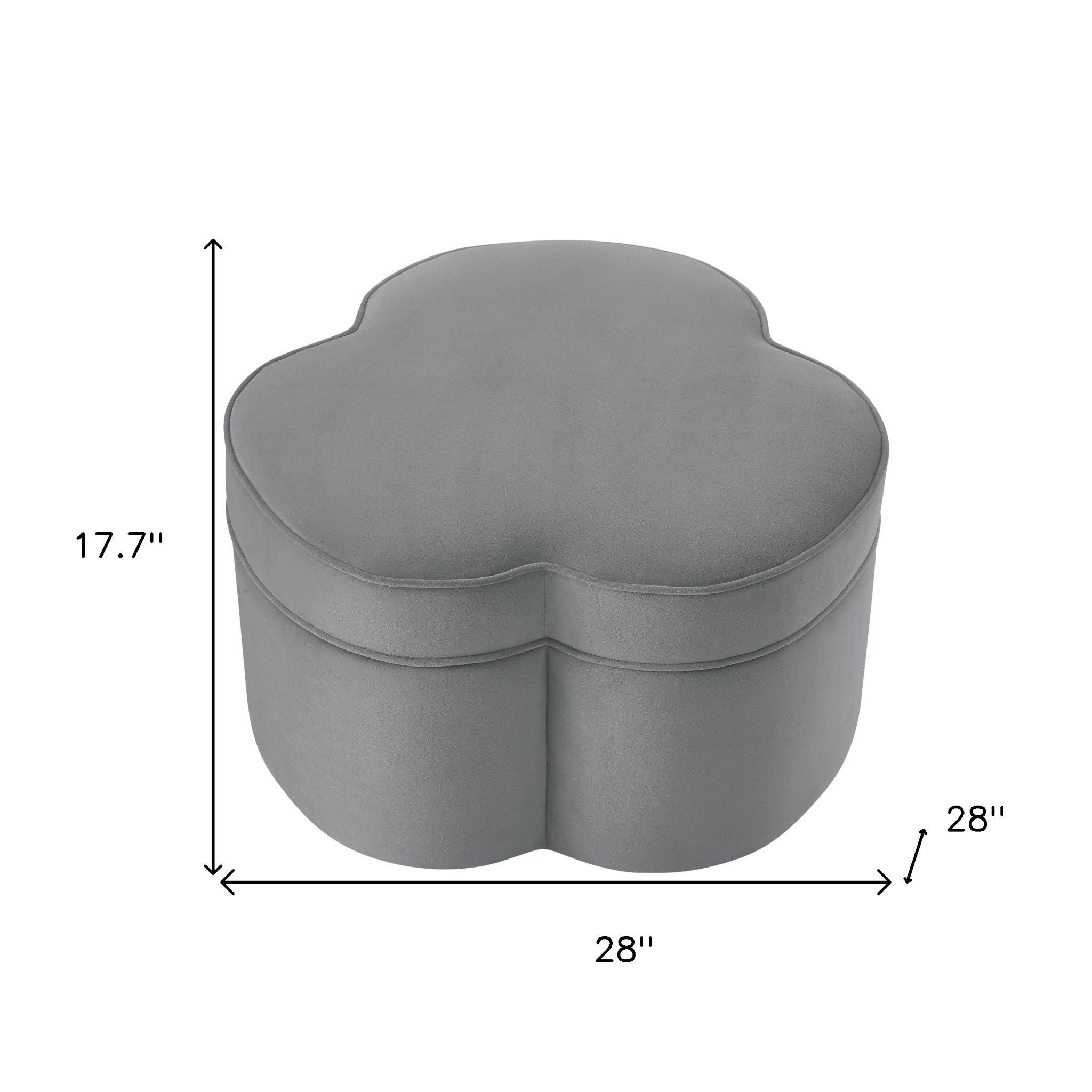 Velvet Specialty Cocktail Ottoman - Gray