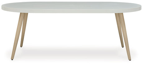 Seton Creek - White - Oval Dining Table With Umb Opt by Signature Design by Ashley® | Bel Furniture