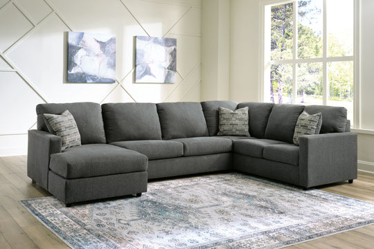 Edenfield - Sectional Dark Gray 3 Pc. Left Arm Facing Corner Chaise Sectional by Signature Design by Ashley® | Bel Furniture