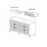 Uriuni - 5 Piece King Bedroom Set With LED Lighting And Panel Headboard - Gold / White