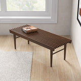 Mia - Mid-Century Modern Bench - Dark Brown by Ashcroft Furniture | Bel Furniture