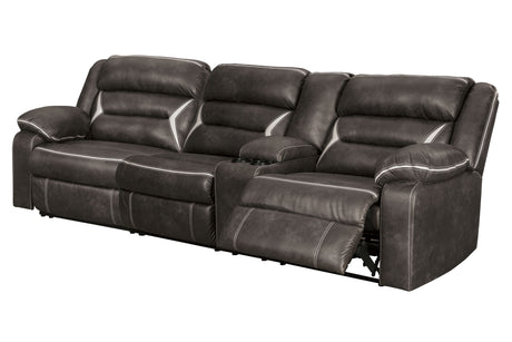 Kincord - Sectional Black 2-Piece Power Reclining Sectional with Right-Arm Facing Power Sofa With Console by Signature Design by Ashley® | Bel Furniture