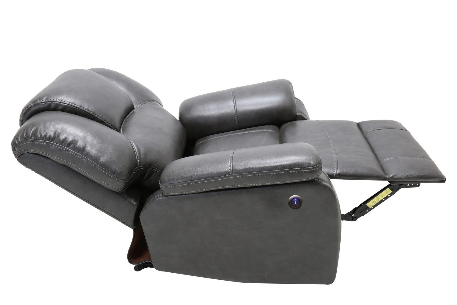 Contemporary Leather Power Reclining Chair - Gray