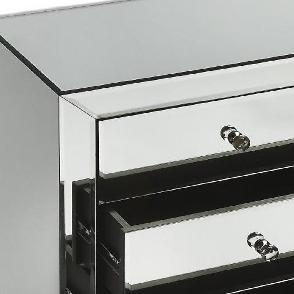 29" Glass Three Drawer Chest - Clear