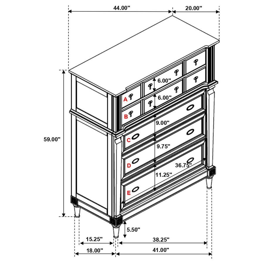 Alderwood - 5-Drawer Chest - French Gray