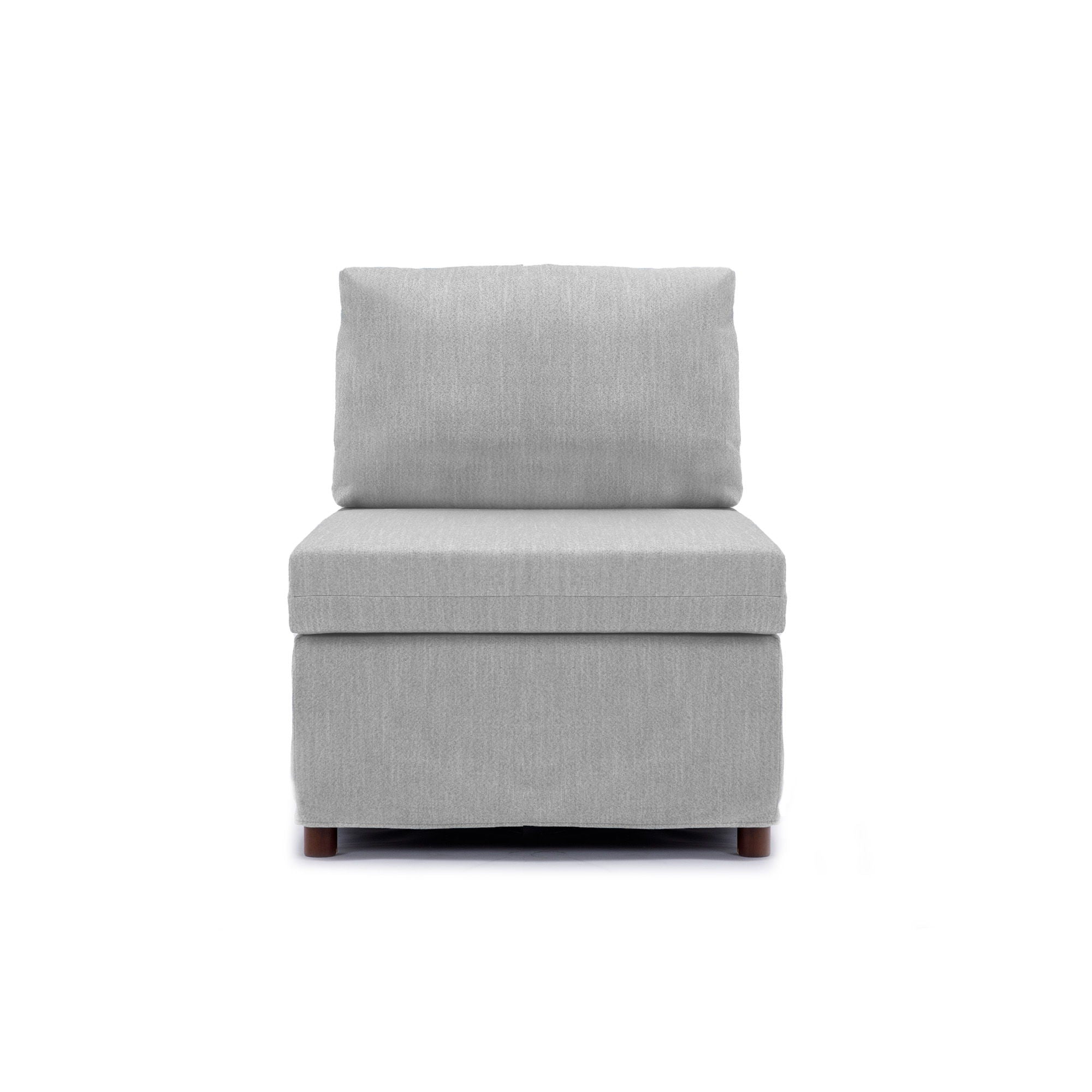 Modern Fabric Linen Middle Module For Modular Sofa Sectional Sofa Couch Accent Armless Chair, Cushion Covers Removable And Washable