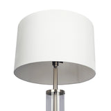 Echo - Table Lamp With On / Off Switch Clear Body Base - Clear / Silver / White by Ashcroft Furniture | Bel Furniture