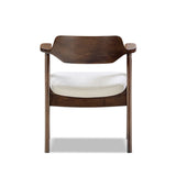 Hayes - Curved Dining Arm Chair - Light Beige