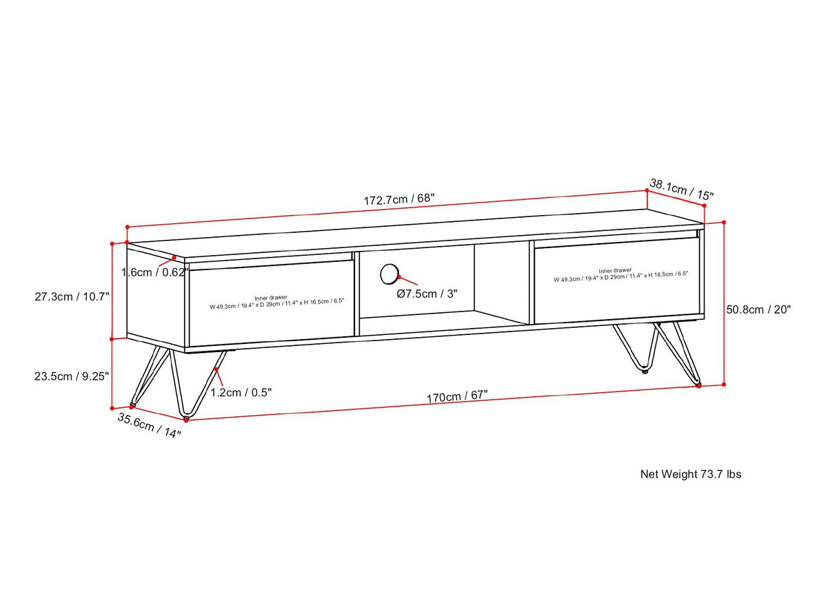 Hunter - Handcrafted TV Media Stand - Natural by Simpli-Home | Bel Furniture