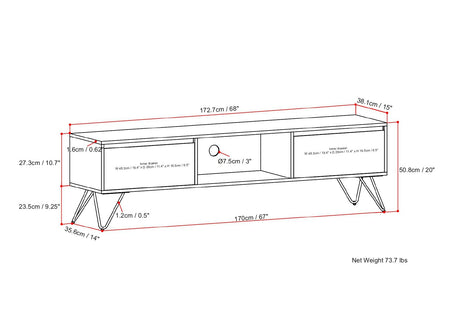 Hunter - Handcrafted TV Media Stand - Natural by Simpli-Home | Bel Furniture