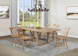 Middleton - 106" Extension Leaf Dining Set Light Brown 7 Pc. Table, 6 Chairs by Coaster Fine Furniture | Bel Furniture