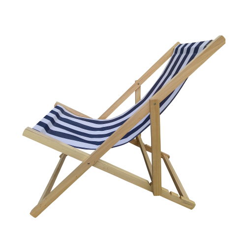 Sling Folding Chaise Lounge Chair - Stripe Blue