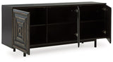 Fair Ridge - Distressed Black - Accent Cabinet by Signature Design by Ashley® | Bel Furniture