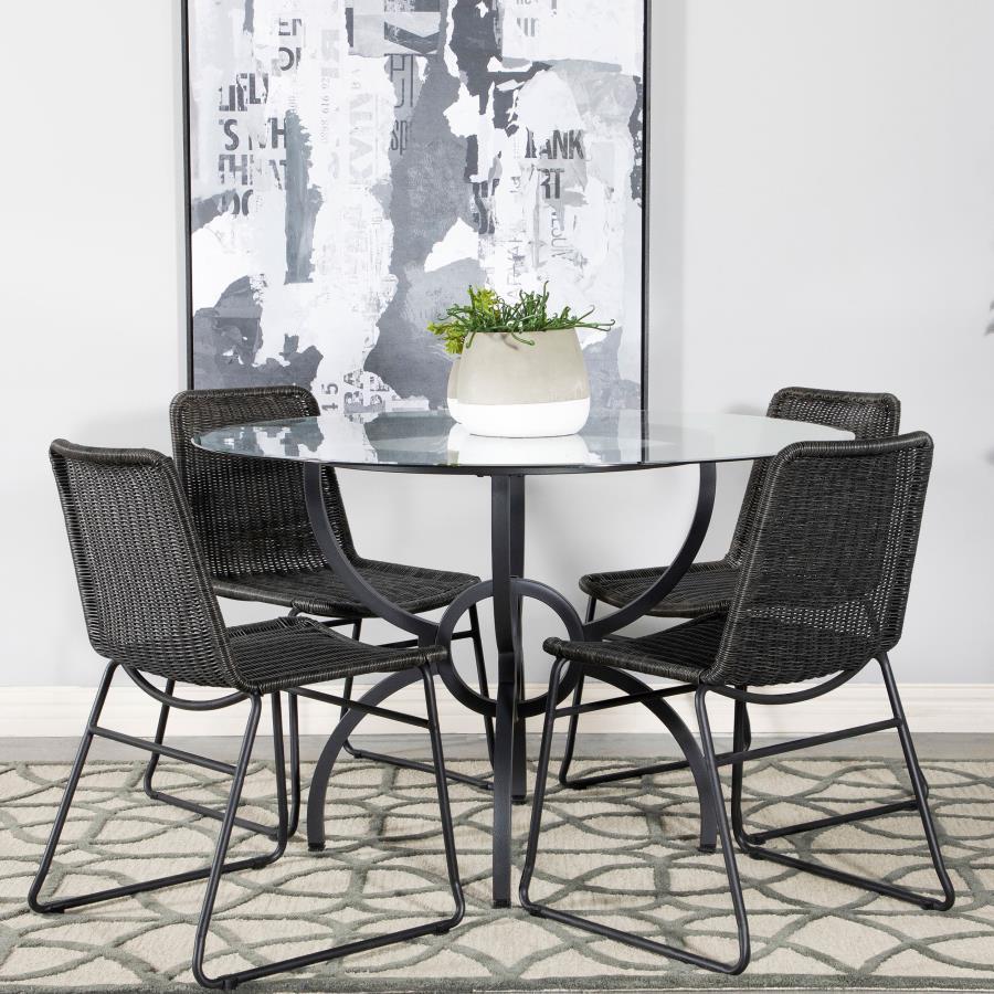 Aviano - Round Metal Dining Table Base - Gunmetal