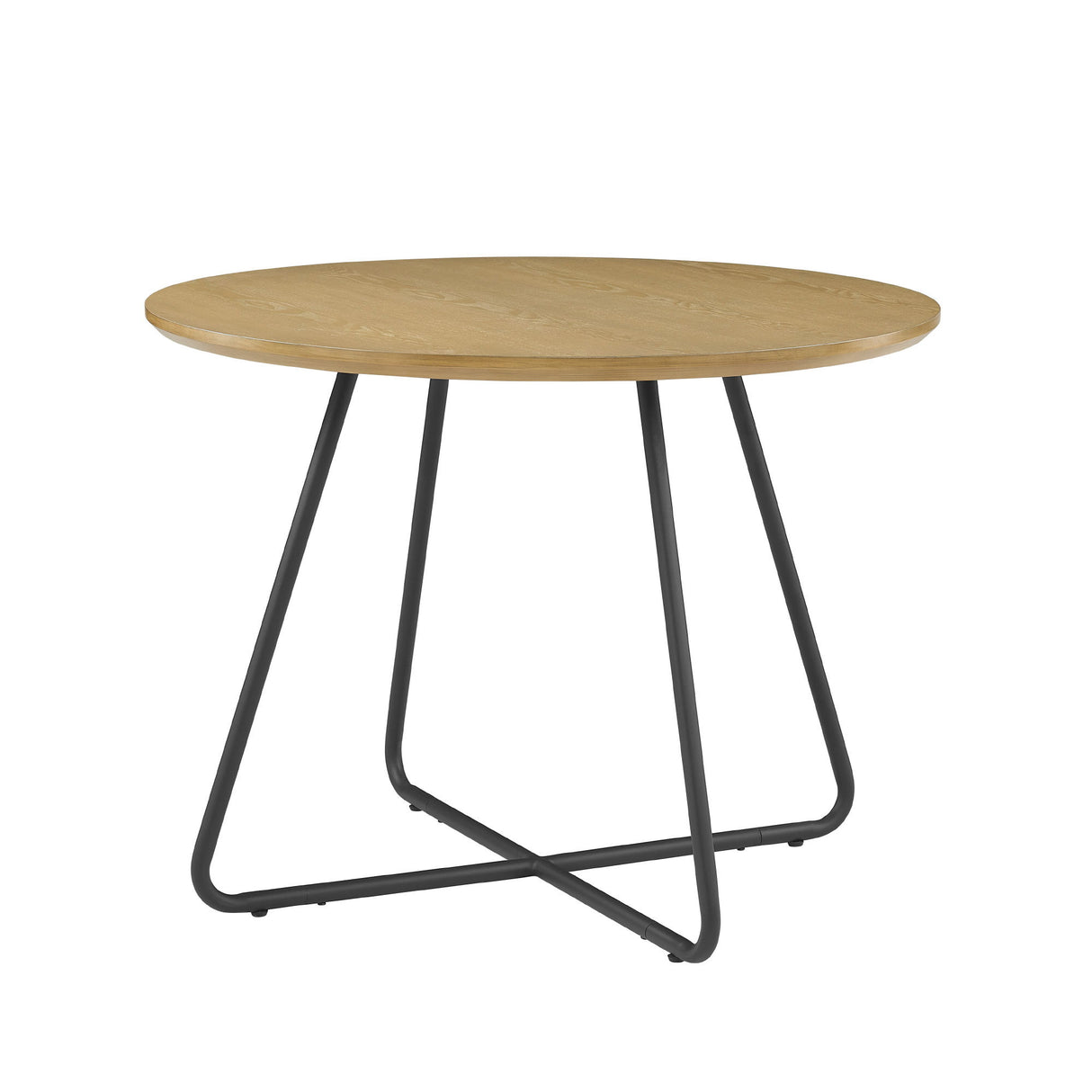 Modern Curved X Base Round Dining Table - English Ash by Walker Edison | Bel Furniture