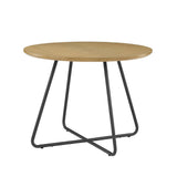 Modern Curved X Base Round Dining Table - English Ash by Walker Edison | Bel Furniture