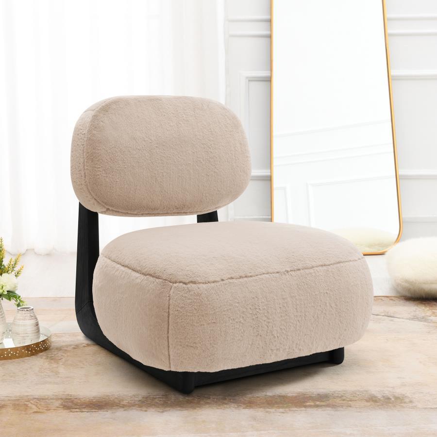 Duffie - Upholstered Armless Accent Chair - Camel by CoasterEveryday | Bel Furniture
