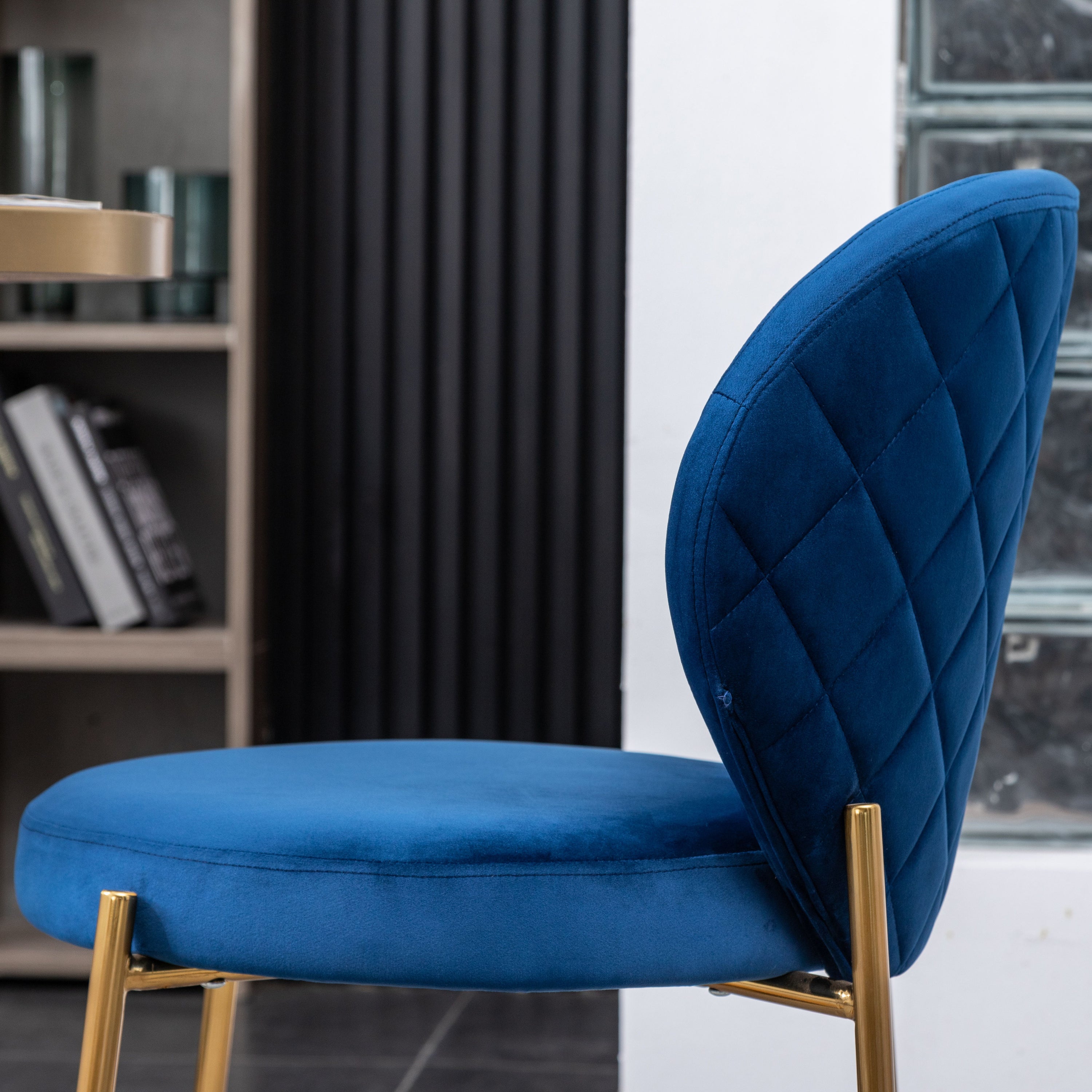 Amoa - Contemporary Velvet Upholstery Dining Chair - Blue