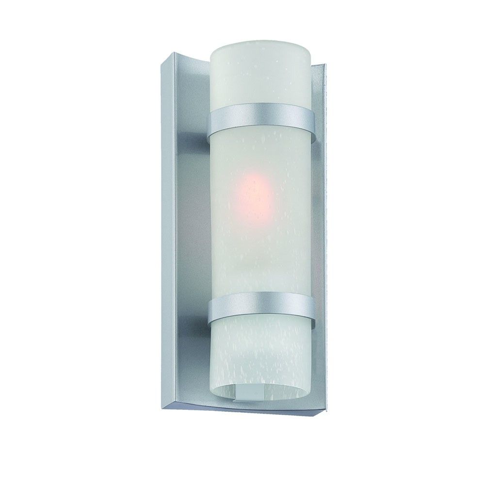 Glass Wall Sconce - Brushed Silver / White