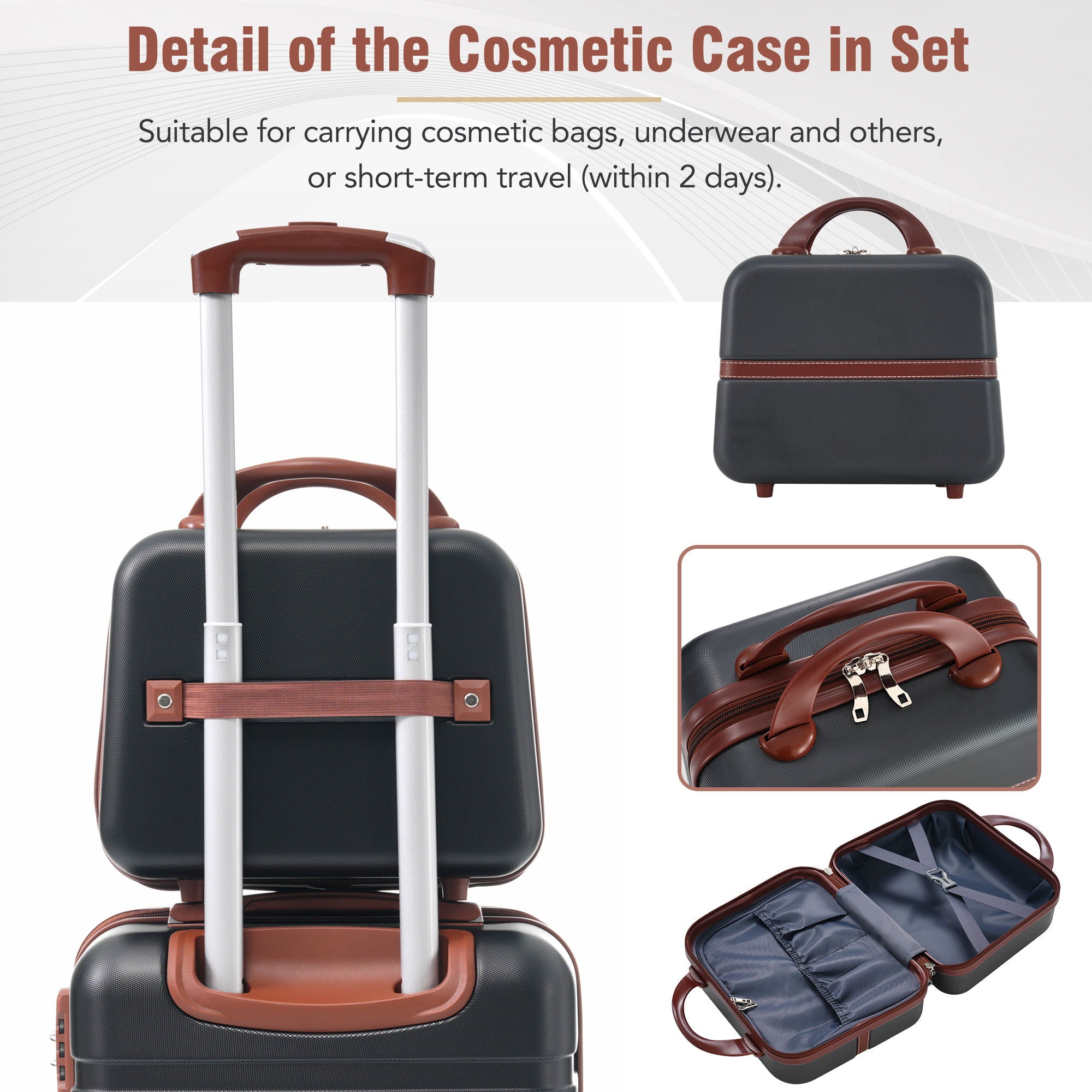 Hardshell Luggage Sets 4 Pieces 20" / 24" / 28" Luggages And Cosmetic Case Spinner Suitcase With Tsa Lock Lightweight