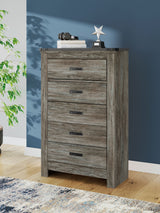 Frandern - Gray - Five Drawer Chest by Signature Design by Ashley® | Bel Furniture