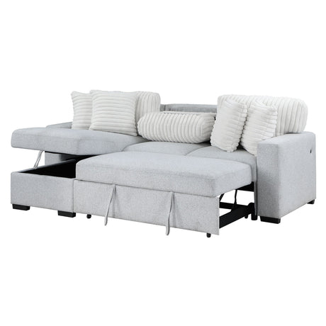 Ford - Reversible Pull Out Sofa Bed - Light Gray - view 11