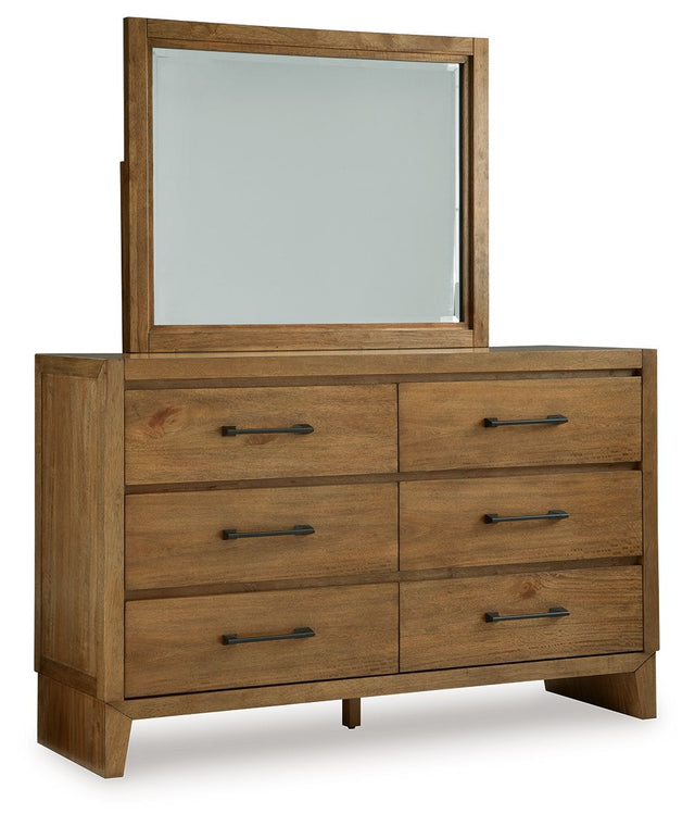 Sherbana - Light Brown - Dresser And Mirror by Signature Design by Ashley® | Bel Furniture
