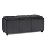 Avalon - Multi Functional Storage Ottoman Black Faux Leather by Simpli-Home | Bel Furniture