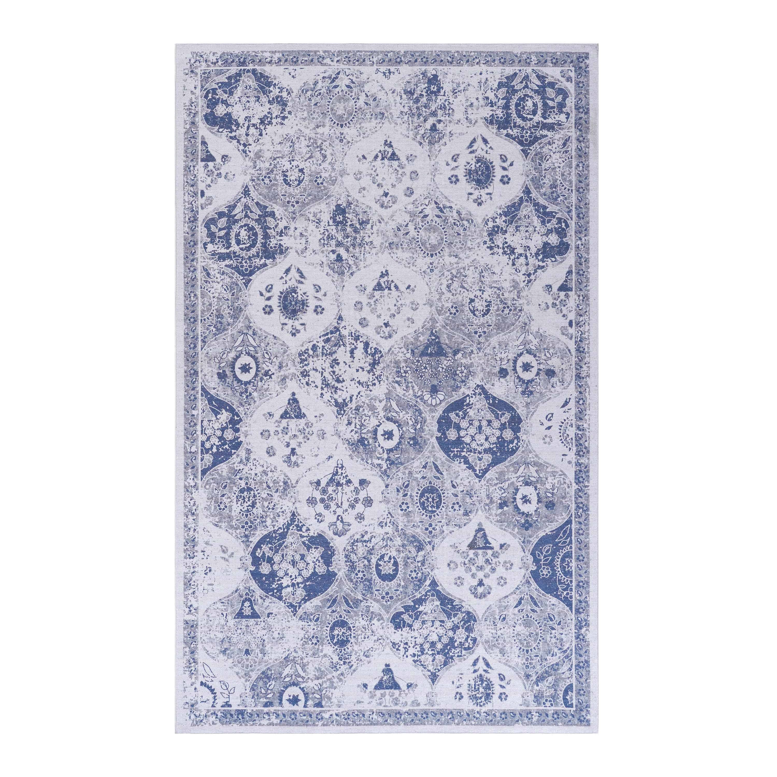 Area Rugs, Washable Rug, Low-Pile, Non-Slip, Non-Shedding, Foldable, Kid & Pet Friendly Area Rugs - Blue