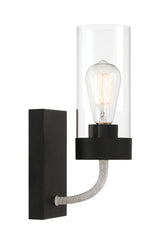 Zephyr - Single Light Sconce - Black / Clear by Ashcroft Furniture | Bel Furniture