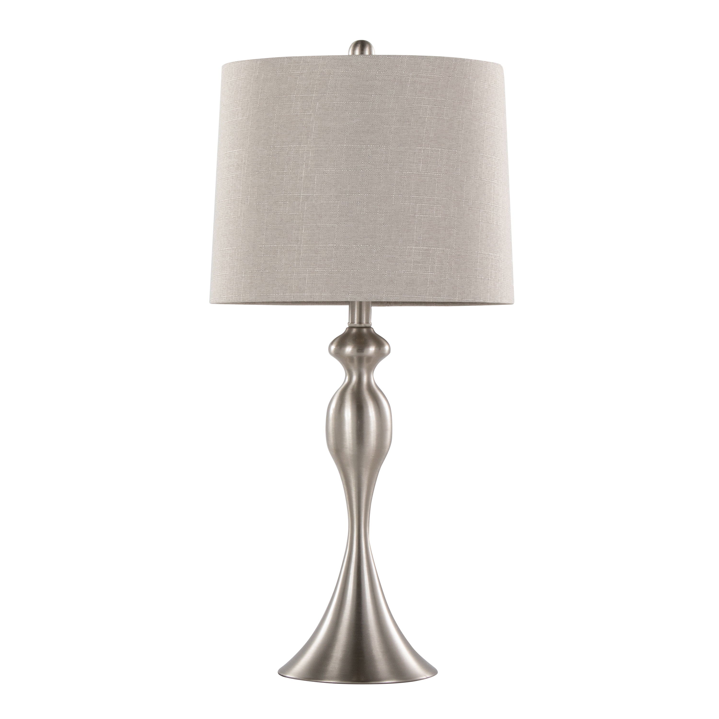 Ashland - Contemporary Table Lamp (Set of 2) - Nickel / Light Gray