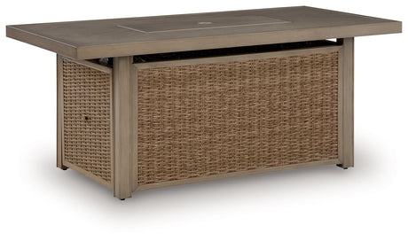 Laguna Heights - Rectangular Fire Pit Table - Beige - view 6