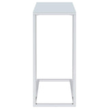 Stella - Glass Top C-Shaped Sofa Side Table - Chrome by CoasterEveryday | Bel Furniture
