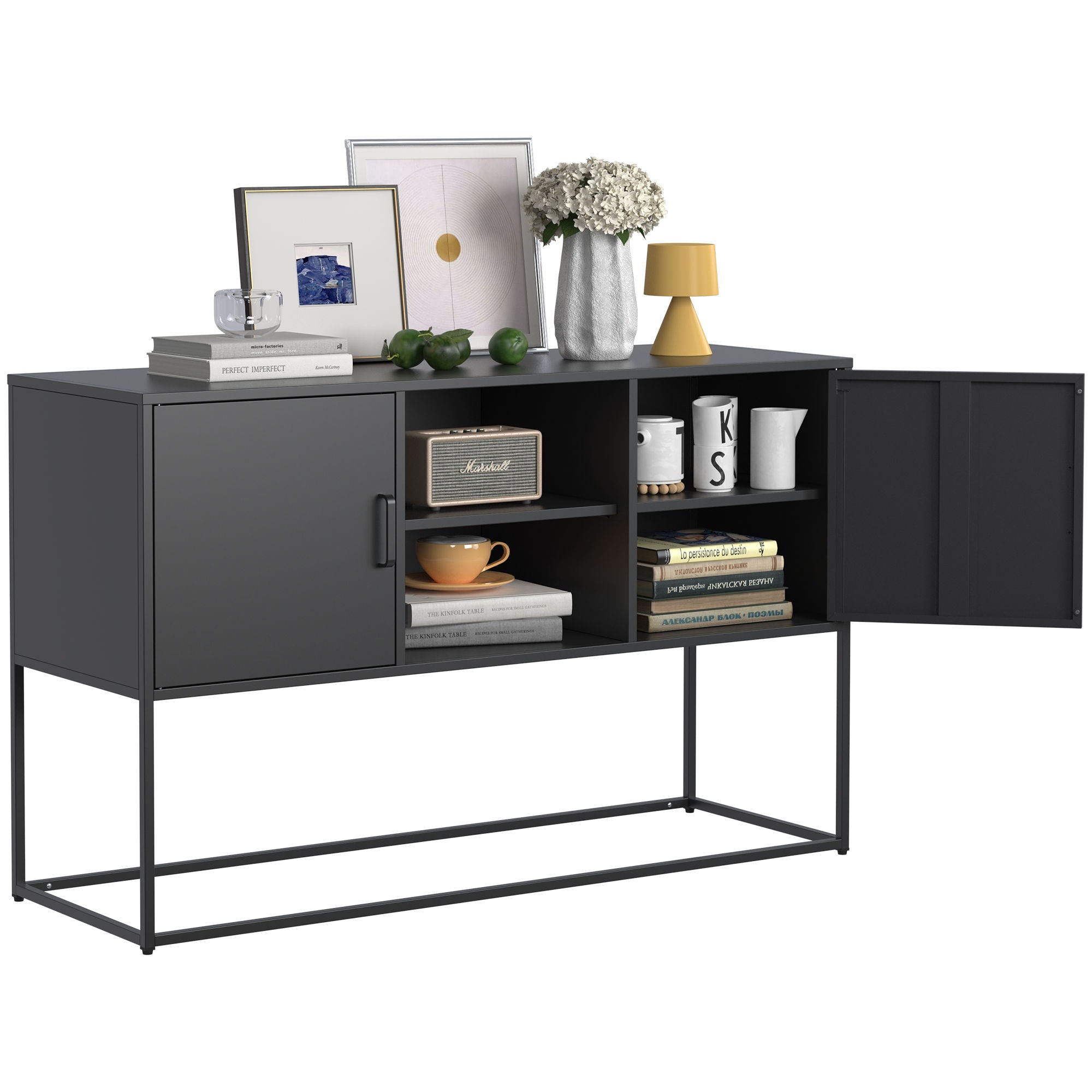 Modern Sideboard Buffet With Plenty Of Storage Space, Anti-Tilt Mechanism, Elegant Handles, Silent Magnetic Closure And Eco-Friendly Finish For Kitchen, Dining Room And Living Room